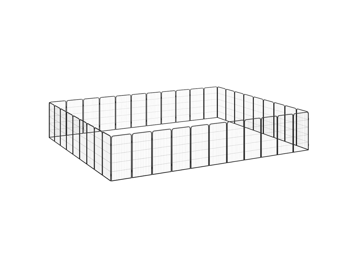 Vidaxl Parque P/ Cães C/ 40 Painéis 50x100 Cm Aço Revestido A Pó Preto