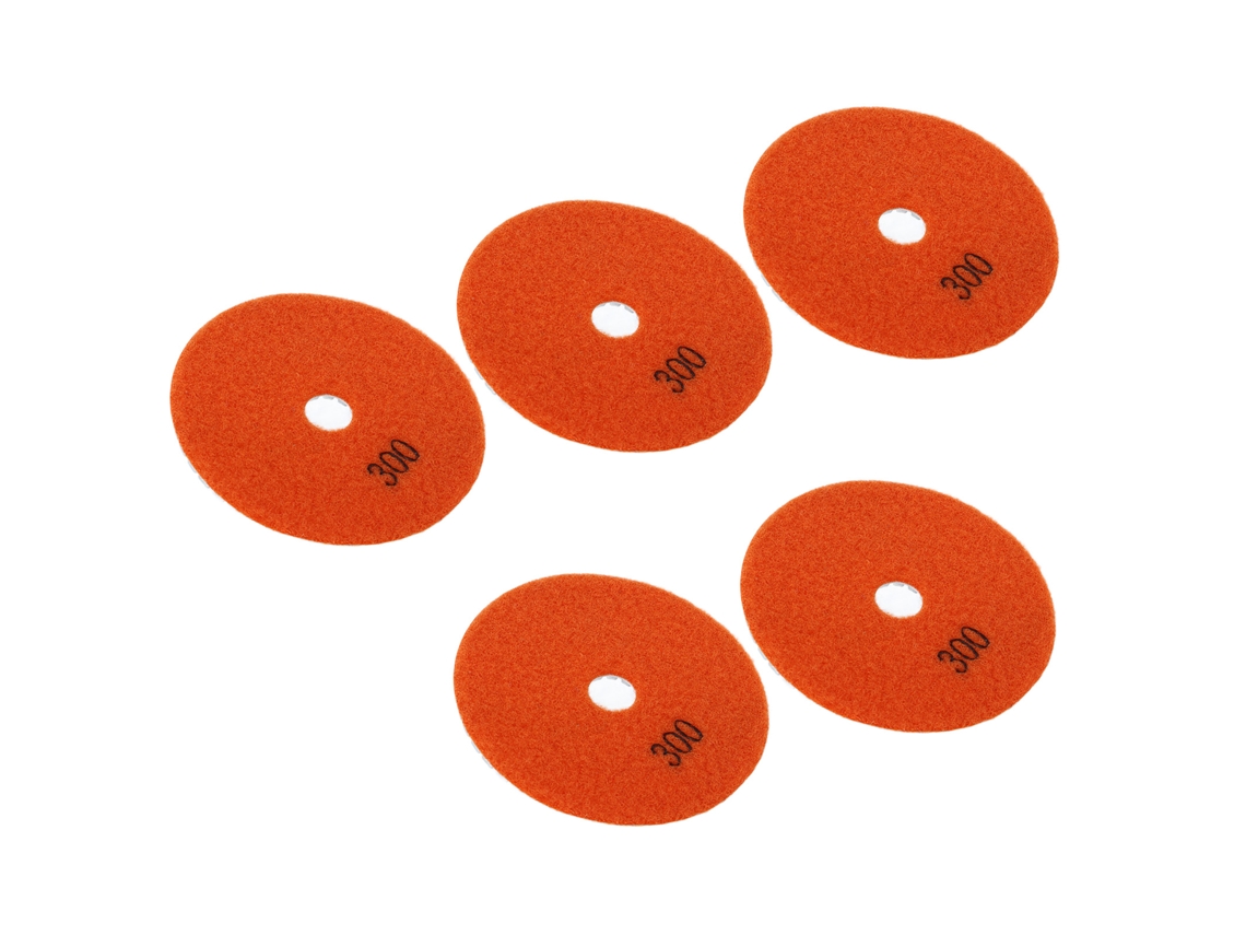 Kit De 5 Discos De Polimento Diamante Úmido De 4 Polegadas 300 Grit Para Mármore, Granito E Cerâmica