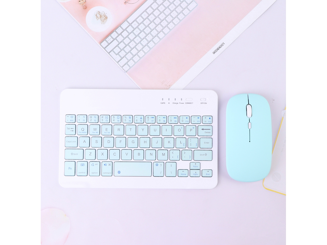 Conjunto De Teclado E Mouse Sem Fio Bluetooth Para Tablet E Computador Aquaforge