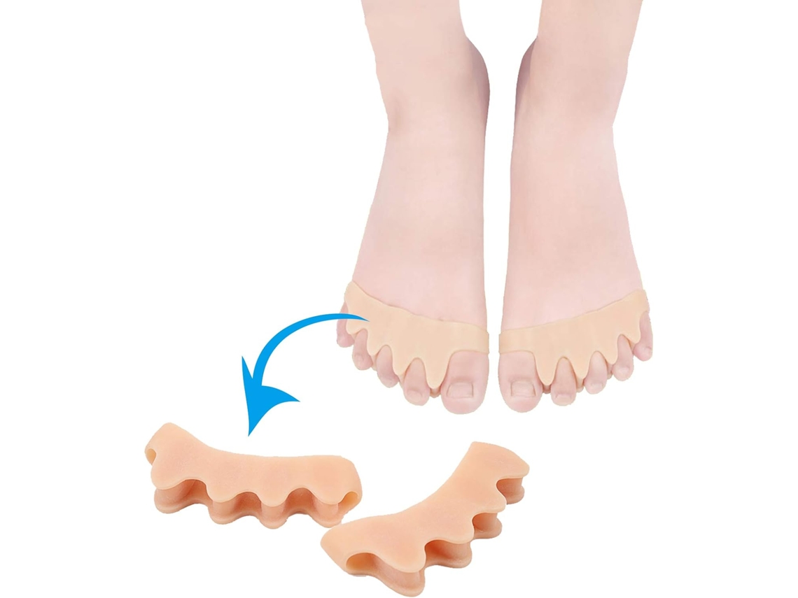 Separadores e Almofadas para Dedos para Fascite Plantar, Dedos em Martelo e Garras 2 Peças Tom de Pele HEXINYIGJLY