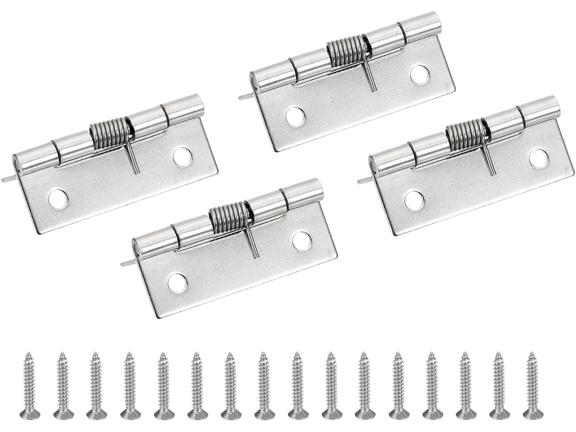 4 Dobradiças, Em Aço Inox, De Fecho Automático, Com Mola, 2 Polegadas