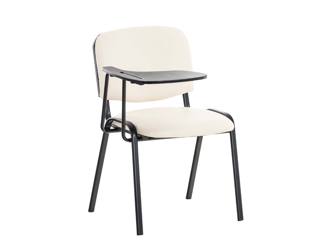 Cadeira Ken com mesa rebatível em imitação de pele creme CLP