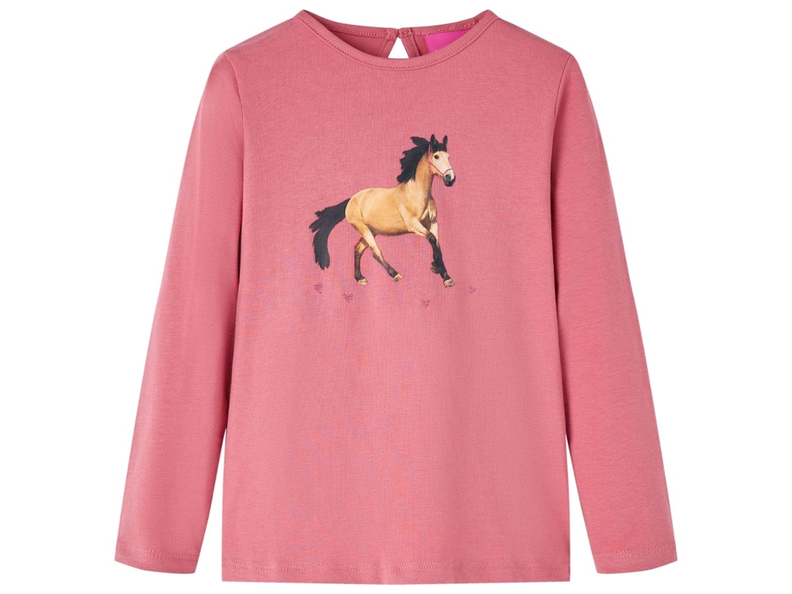 T-shirt De Manga Comprida Para Criança Rosa-velho 128