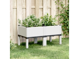 Vidaxl Vaso/floreira De Jardim C/ Pernas 80x40x42 Cm Pp Branco