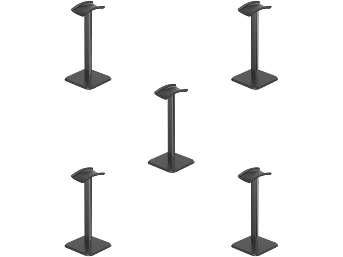 Lot De 5 Supports De Casque En Aluminium Pour Dj Gamer Noir 10,5 X 10,5 X 22 Cm