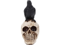 Estátua De Corvo Sobre Crânio, Decoração De Halloween, Corvo Sobre Esqueleto, Peça De Arte Gótica Re Gokoco