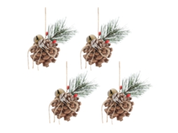 Laxiscreed Pack De 4 Cones De Pinho Para Decoração E Árvores De Natal