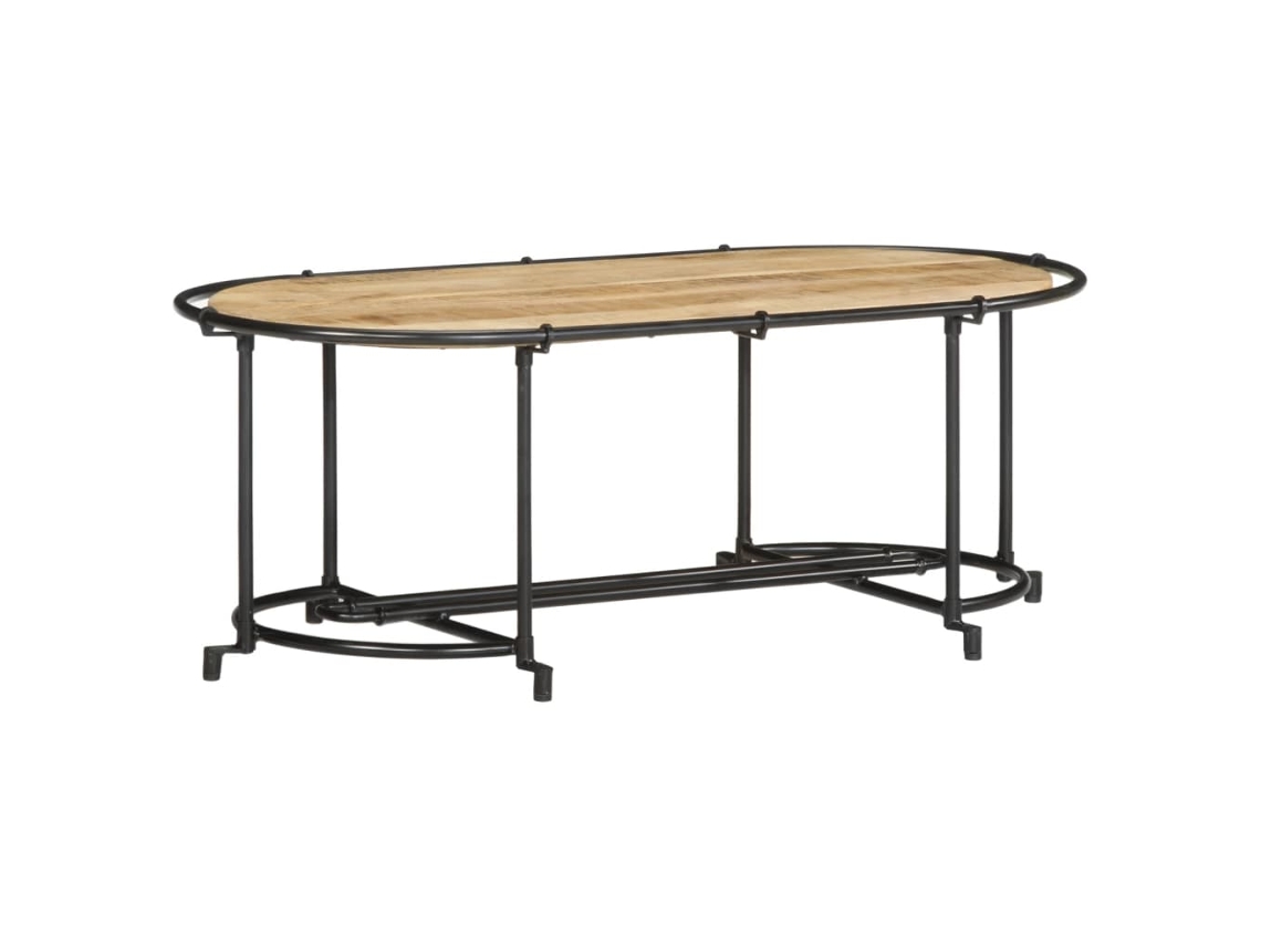 Vidaxl Mesa De Centro 110x55x40 Cm Madeira De Mangueira Áspera Maciça
