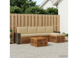 Vidaxl Conjunto De Sofás Para Exterior 6 Pcs Natural E Bege