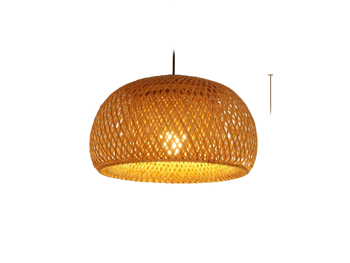 Laxiscere Lâmpada De Teto De Bambu, Design Oriental, 30cm, Ideal Para Restaurantes E Câtés, Modelo Duplo Compacto