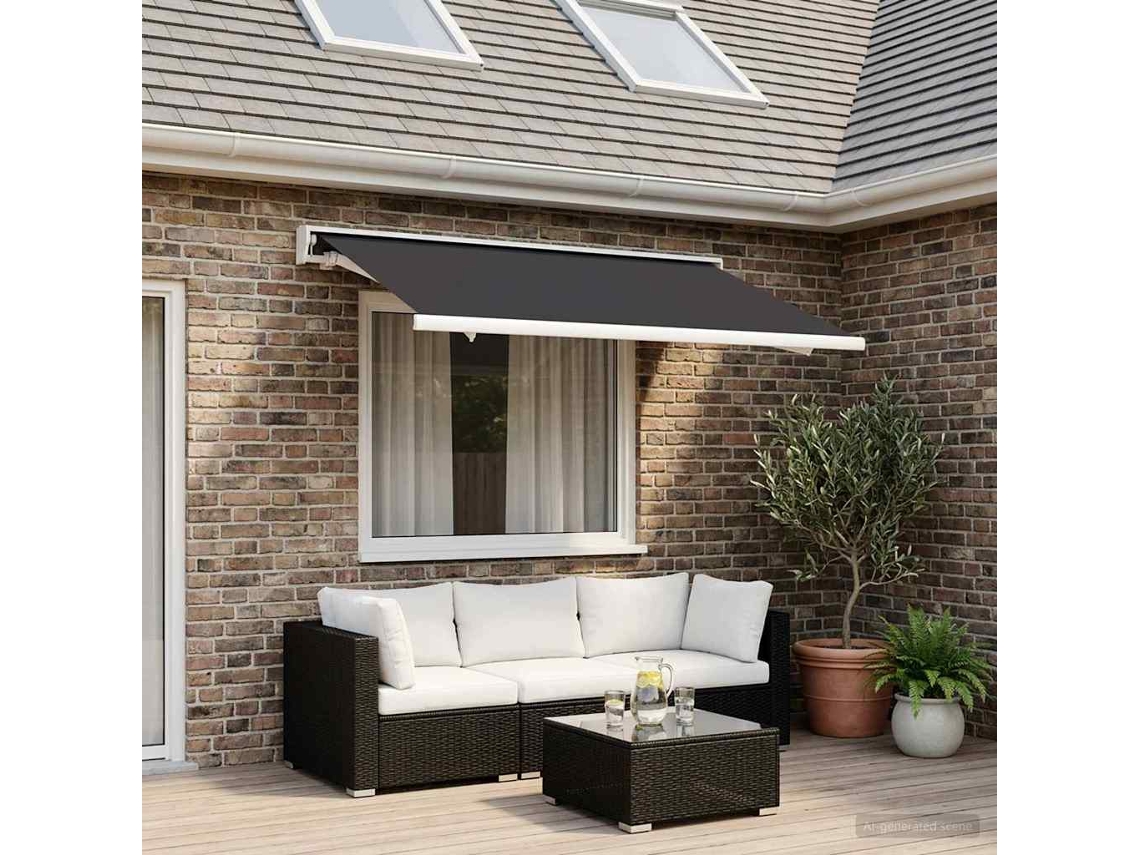 Vidaxl Tecido De Substituição Para Toldo Antracite 300 X 250 Cm