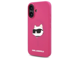 Capa para iPhone 16 KARL LAGERFELD Silicone Rígida Rosa