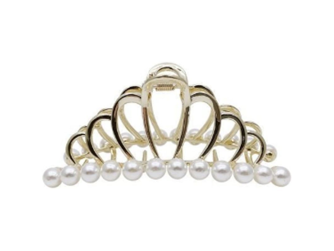 Pinças De Metal Geométricas Com Pérolas, Elegantes E Antiderrapantes Para Banho E Penteado