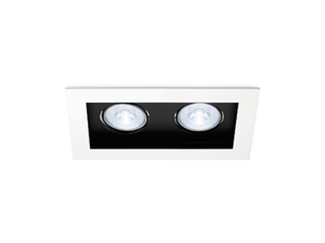 Suporte 2X Beta R5 Retângulo Branco/Preto Mr16 Gu10/Gu5.3 BRAYTRON