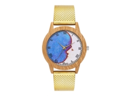 Reloj De Pulsera De Cuarzo Zhoulianfa Con Diseño De Madera, Elegante Para Hombres Y Mujeres (oro)