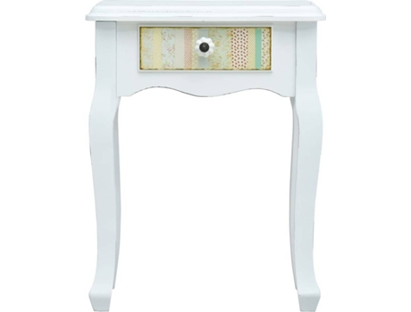 Mesa de cabeceira 40x30x50,5 cm madeira branco