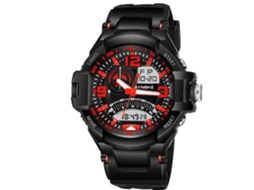 Reloj Deportivo Electrónico Multifuncional Fashionable De Piscina Synoke (negro Rojo)