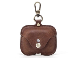 Cf1108 Capa Protetora De Couro Texturizada Crazy Horse Para Airpods Pro Com Gancho