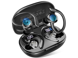 Fones de ouvido Bluetooth MDUG 5.3 com microfone HD, som Hi-Fi, tela sensível ao toque e led