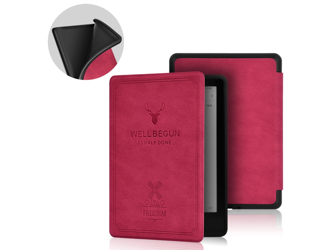 Capa Para Kindle Paperwhite 5 11ª Geração (6.8") 2021 Rosa Vermelha Cuich