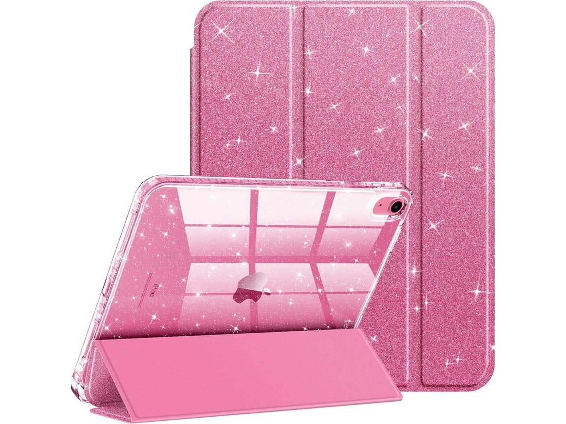 Lurelia Estojo Para Ipad 11 De 2025, Capa Acrílico Com Glitter 11 Polegadas Resistente A Quedas E Compartimento Caneta (rosa) (a16)