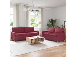Vidaxl Conjunto De Sofás 2 Unid. Vinho Vermelho Tecido