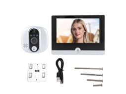 Câmera De Olho De Boi 4.3" 1080p Wifi Ângulo 150° Prata