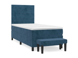 Box Spring Bed, Box Spring Beds Vidaxl Azul Veludo (100 X 200 Cm)
