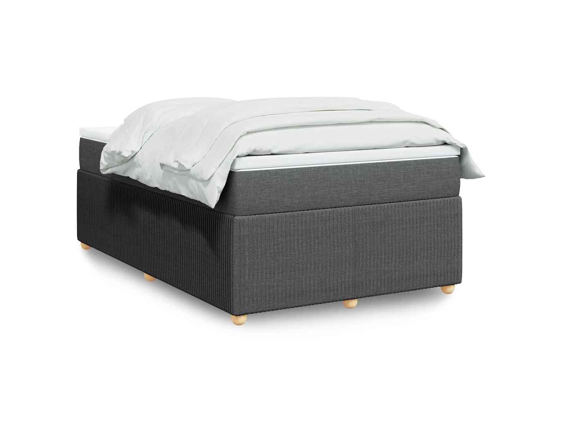 Vidaxl Cama Boxspring com Colchão 120x190 Cm Tecido Cinzento escuro