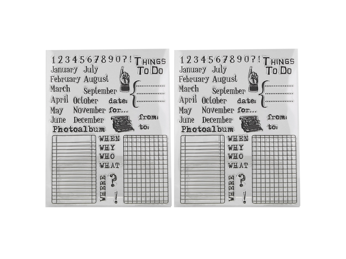 MEOIRUERY Artesanato Encontra A Criatividade, Carimbos Transparentes De Calendário, Semana E Mês, Carimbos Transparentes De Borracha E Silicone Com Padrão De Pl