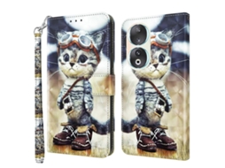 Capa De Celular Em Couro Com Pintura 3d Para Honor 90 Lite