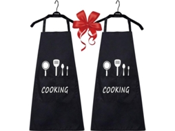 Aventais de cozinha impermeáveis 2026 para homens e mulheres, tamanho único, com 1 bolsa grande, pacote com 2 unidades, preto.
