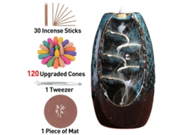 Vaso De Incenso Cascata Laxiscreed Com Suporte Para 120 Cones E Acessórios Para Casa E Yoga