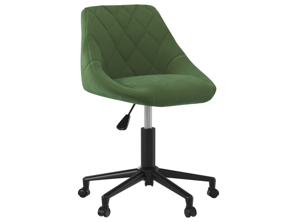 Vidaxl Cadeira De Jantar Giratória Veludo Verde-escuro