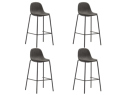 Vidaxl Cadeiras De Bar 4 Pcs Tecido Cinzento-escuro