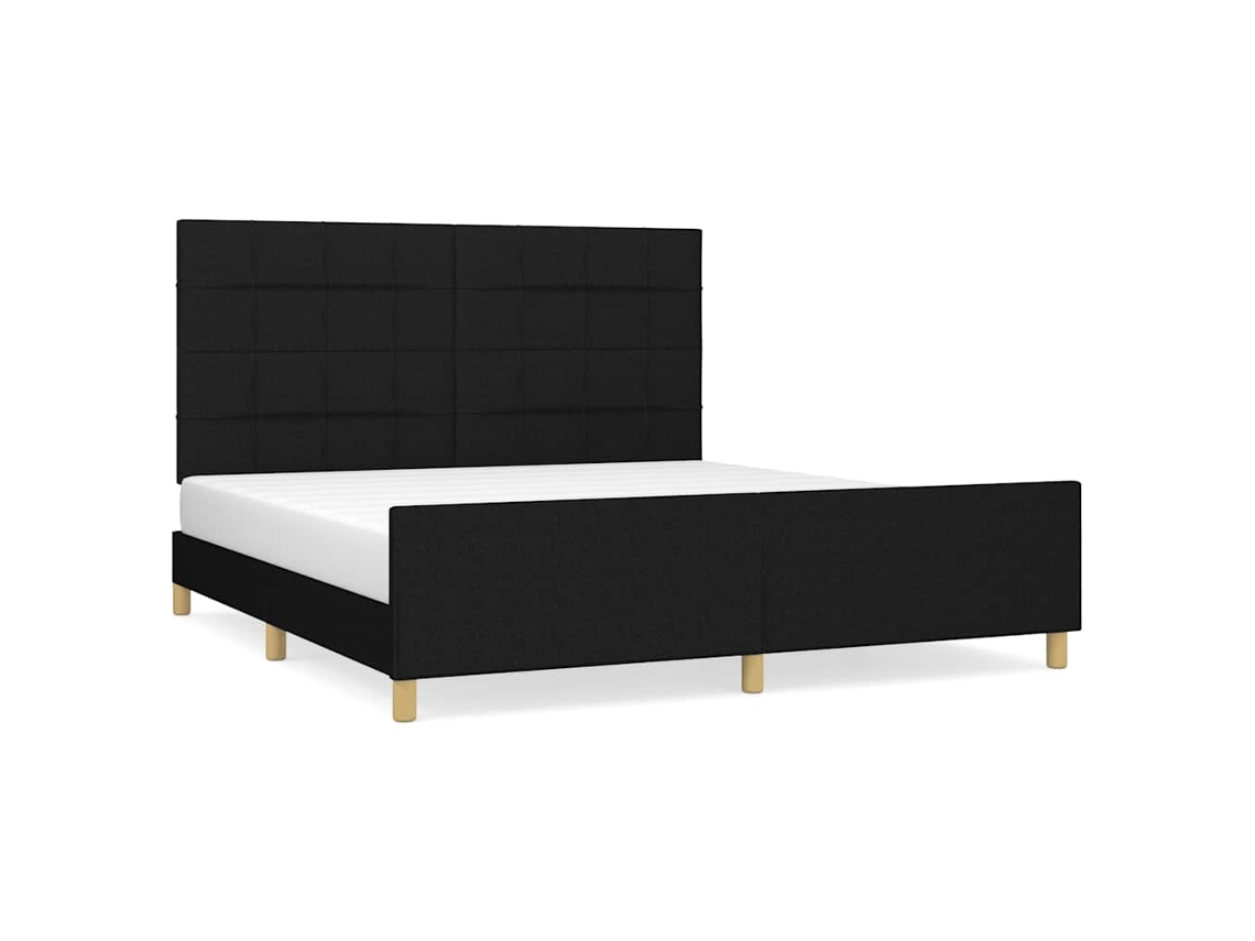 Estrutura de Cama Sem Colchão 180x200 Cm Tecido Preto MAISON EXCLUSIVE