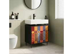 Vidaxl Armário De Banheiro Essen Carvalho Preto 60 X 40 X 61 Cm