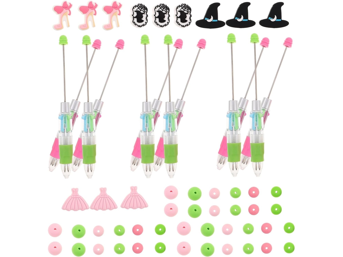 Kit Para Fazer Canetas Com Design De Bruxa E Princesa Da, Com Contas