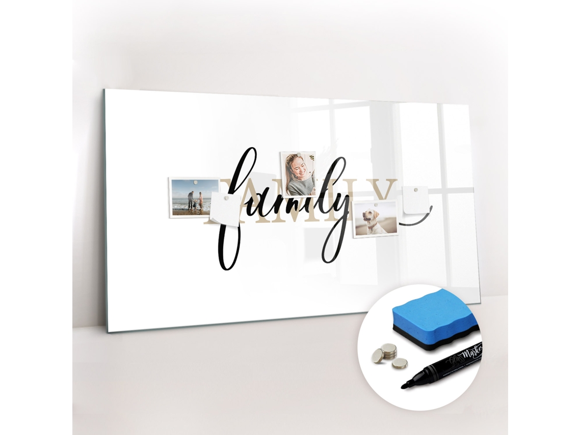 Quadro Magnético Decorativo Inscrição "família" Para O Escritório Espelharte (120x60 Cm)