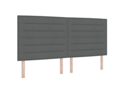 Cabeceira | Painel De Cama Cinza Escuro 200 Cm Tecido