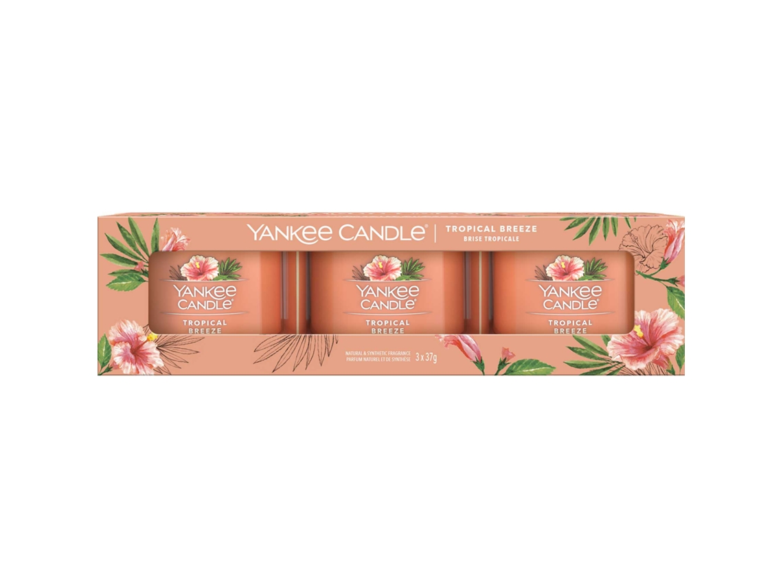 Pack de 3 Votivas Velas Perfumadas Tropical Breeze YANKEE CANDLE