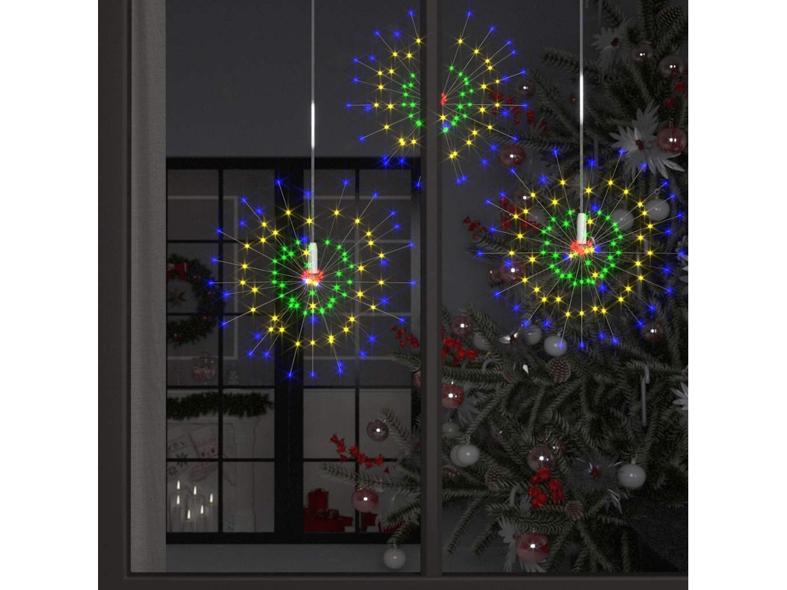 Vidaxl Iluminação Fogo Artifício Exterior 2pcs 280 Leds 20 Cm Multicor