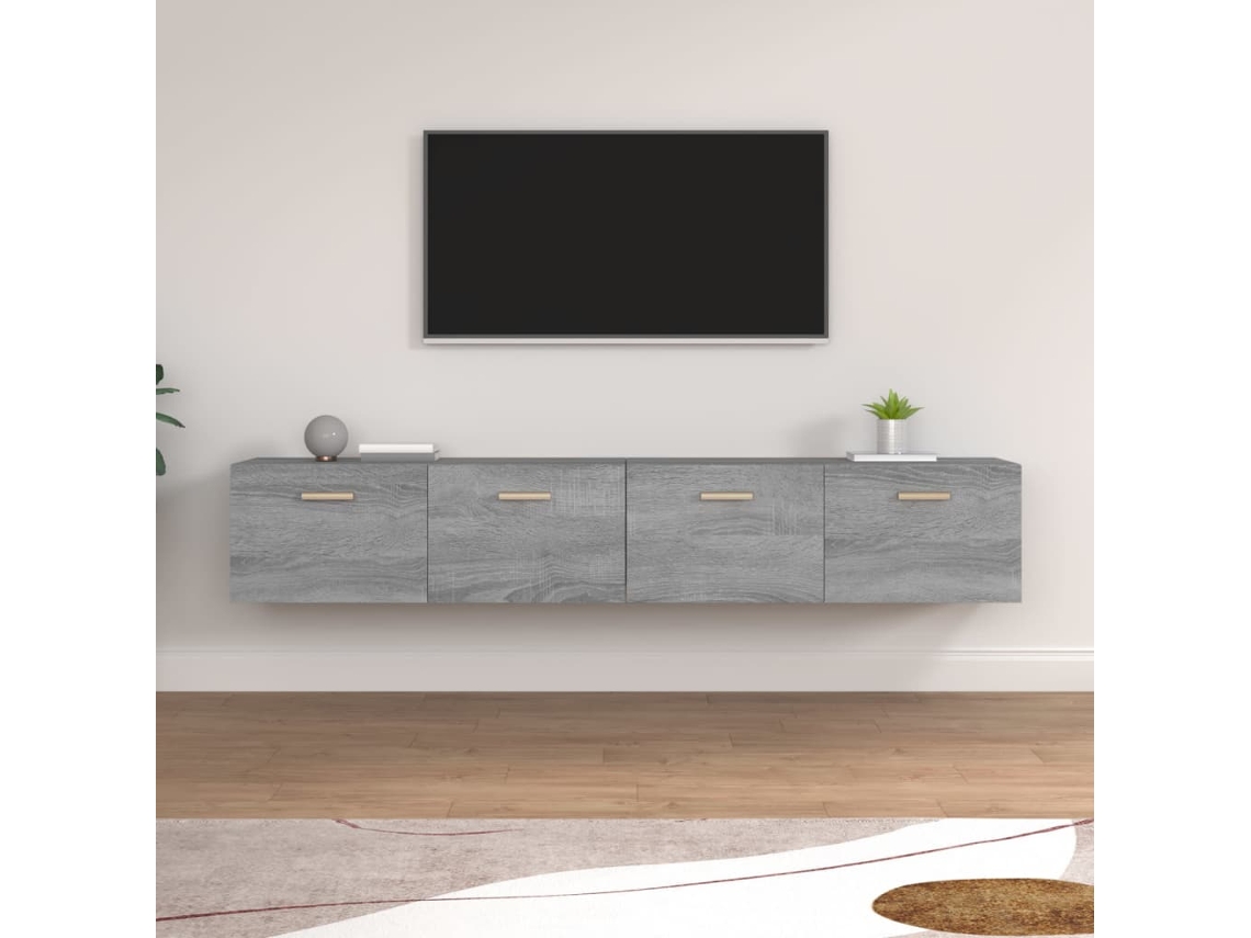 Vidaxl Armários Parede 2pcs 100x36,5x35 Cm Derivados Cinza Sonoma