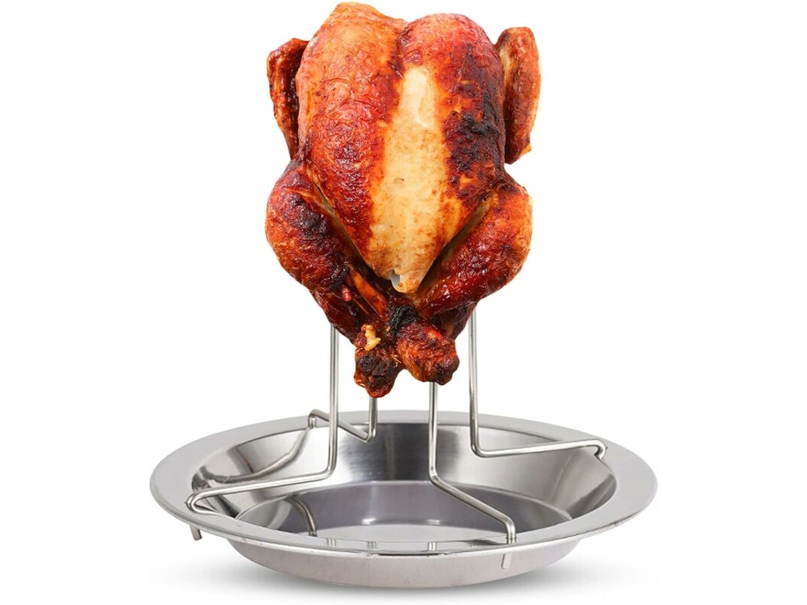 Suporte Para Frango E Aves No Grelhador, Portátil Para Exterior, Antiaderente, Para Churrasco, Campismo E Exterior