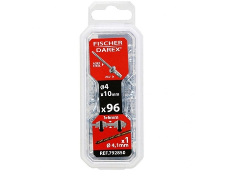 Rebites Cegos Fischer Darex 4 X 10 X 96 Peças De Cabeça Chata Grande