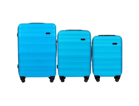 Conjunto De Bagagem Wings Vulture De 3 Peças Azul, Policarbonato