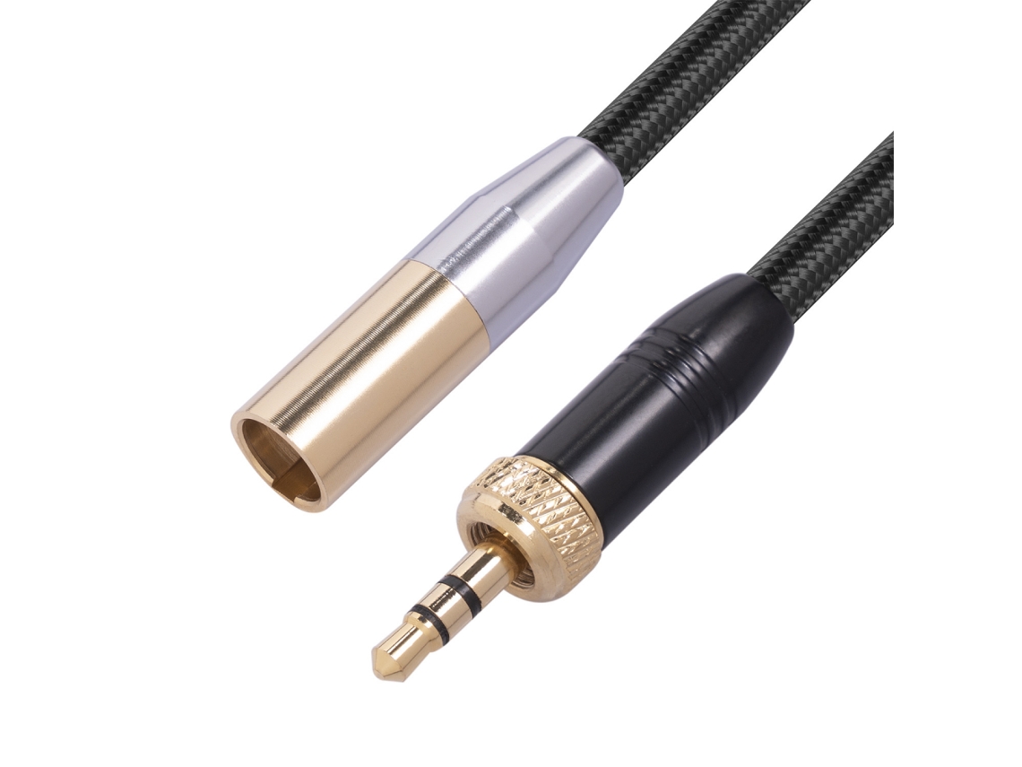 Cabo De Áudio Com Conector Mini Xlr Macho Para Plugue De 3,5 Mm E Cabo 3 Pinos Trs 1/8"