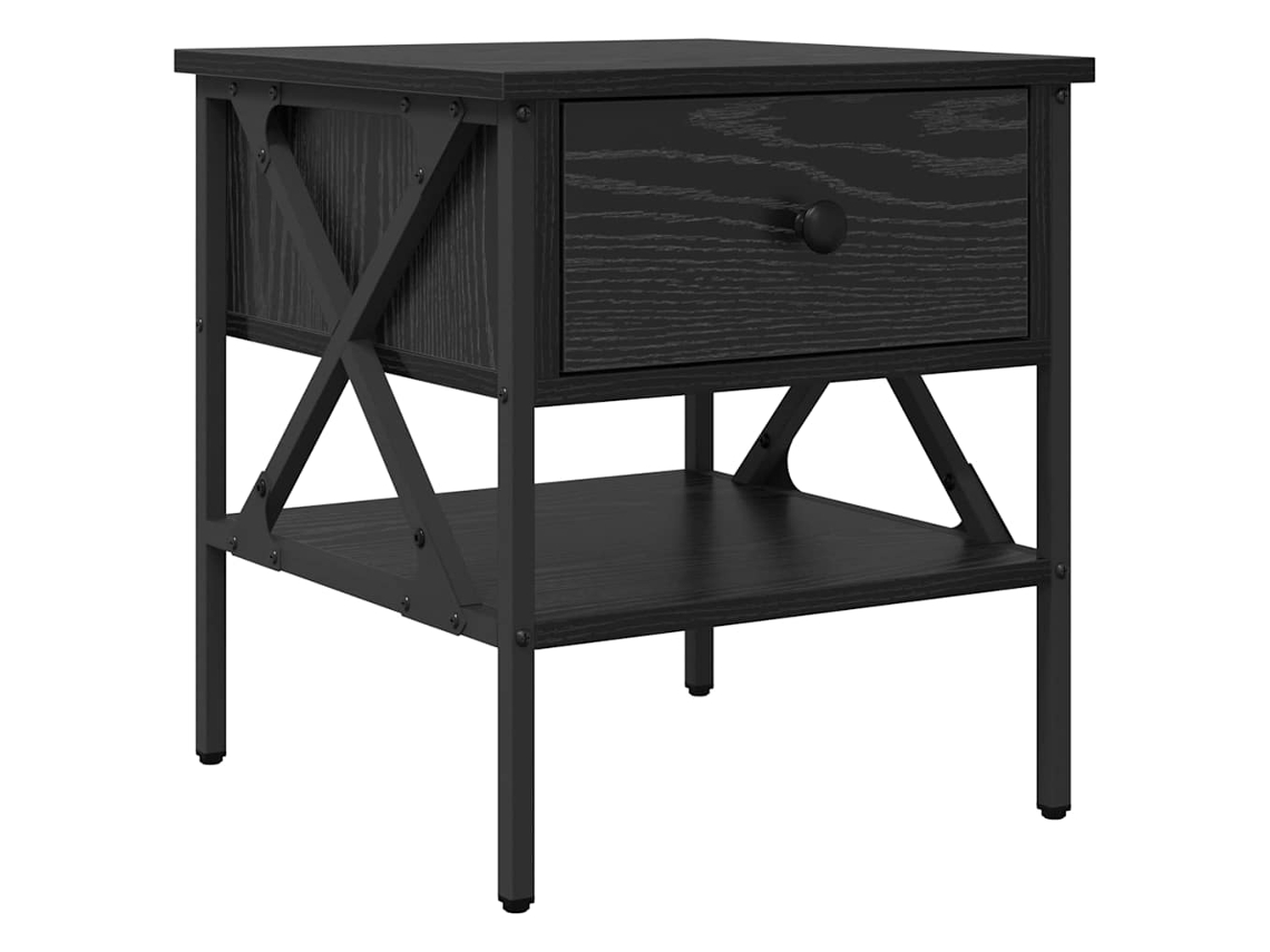 Maison Exclusive - Armário De Cabeceira Com Gaveta Carvalho Preto 40 X 42 X 45 Cm