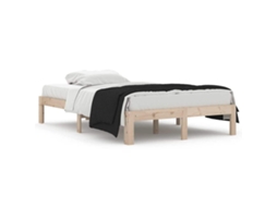 Bed Frame, Bed Frames Vidaxl Marrom Madeira (120 X 190 Cm )