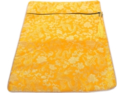 Bolsa Organizadora De Bíblia Camada Dupla, 24x34 Cm, Bolsa De Brocado Amarelo Com Estampa Dragão, Capa Protetora Para